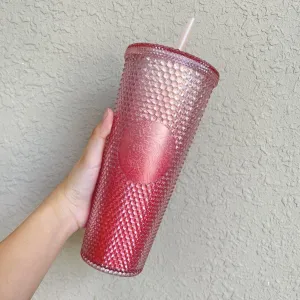 Starbucks China Ombre Peach Pink Gradient Studded Tumbler Cup