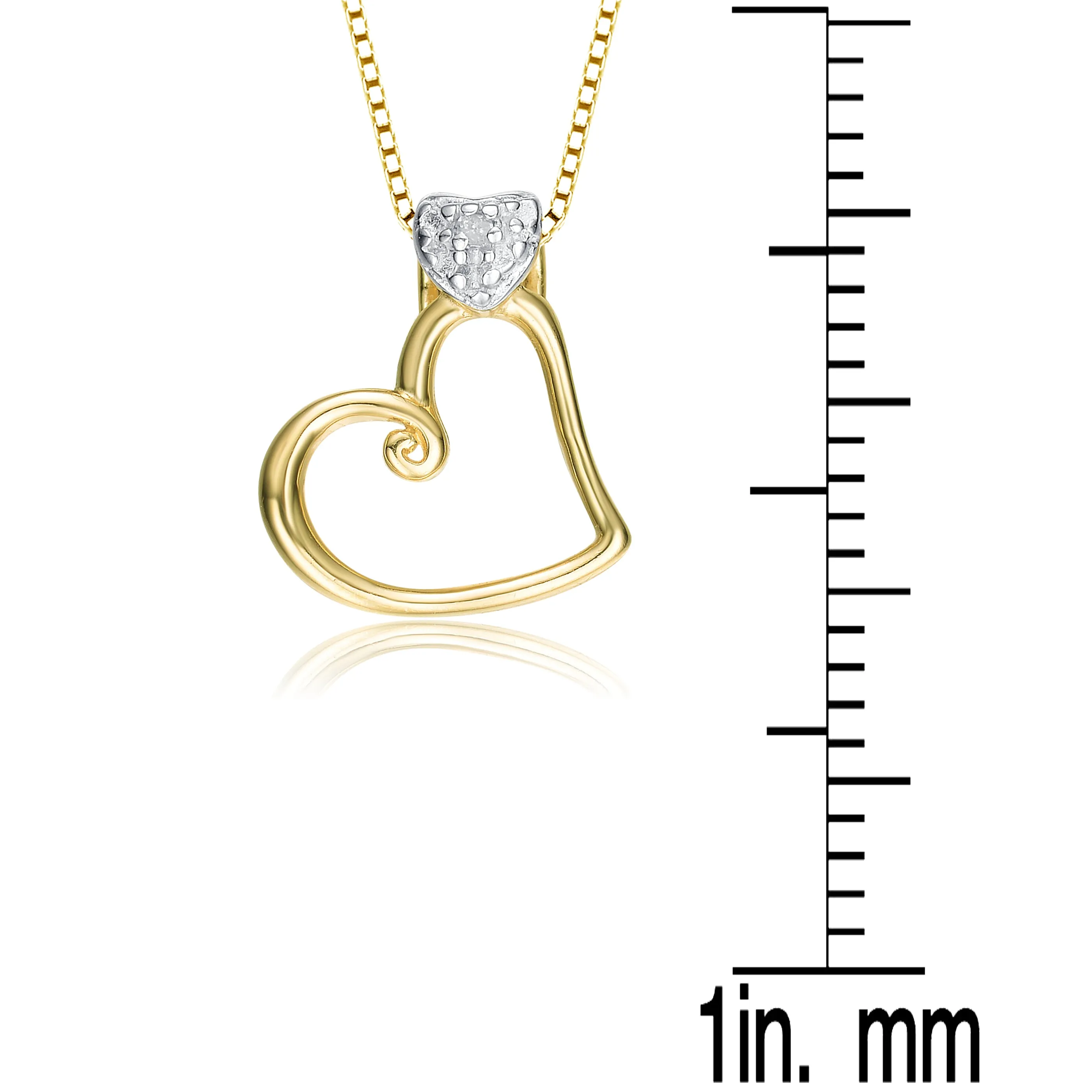 Sterling Silver Mini Cubic Zirconia Heart Band Pendant