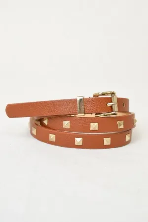 Studded Skinny Belt