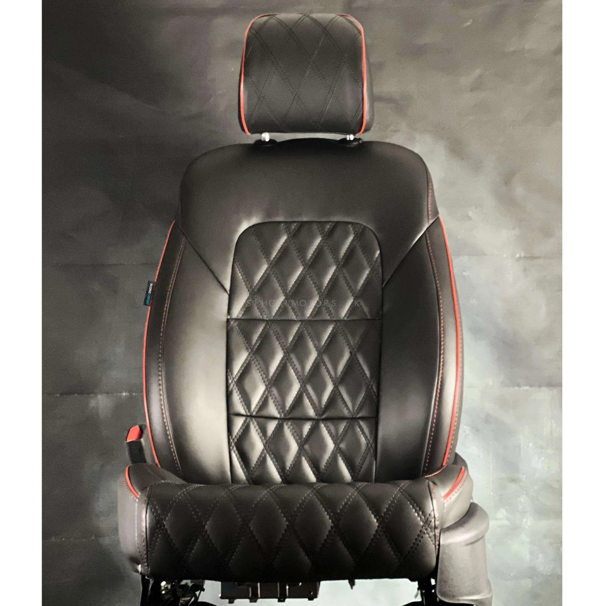 Suzuki Alto Diamond Cut Black Red Seat Covers - Model 2019-2021