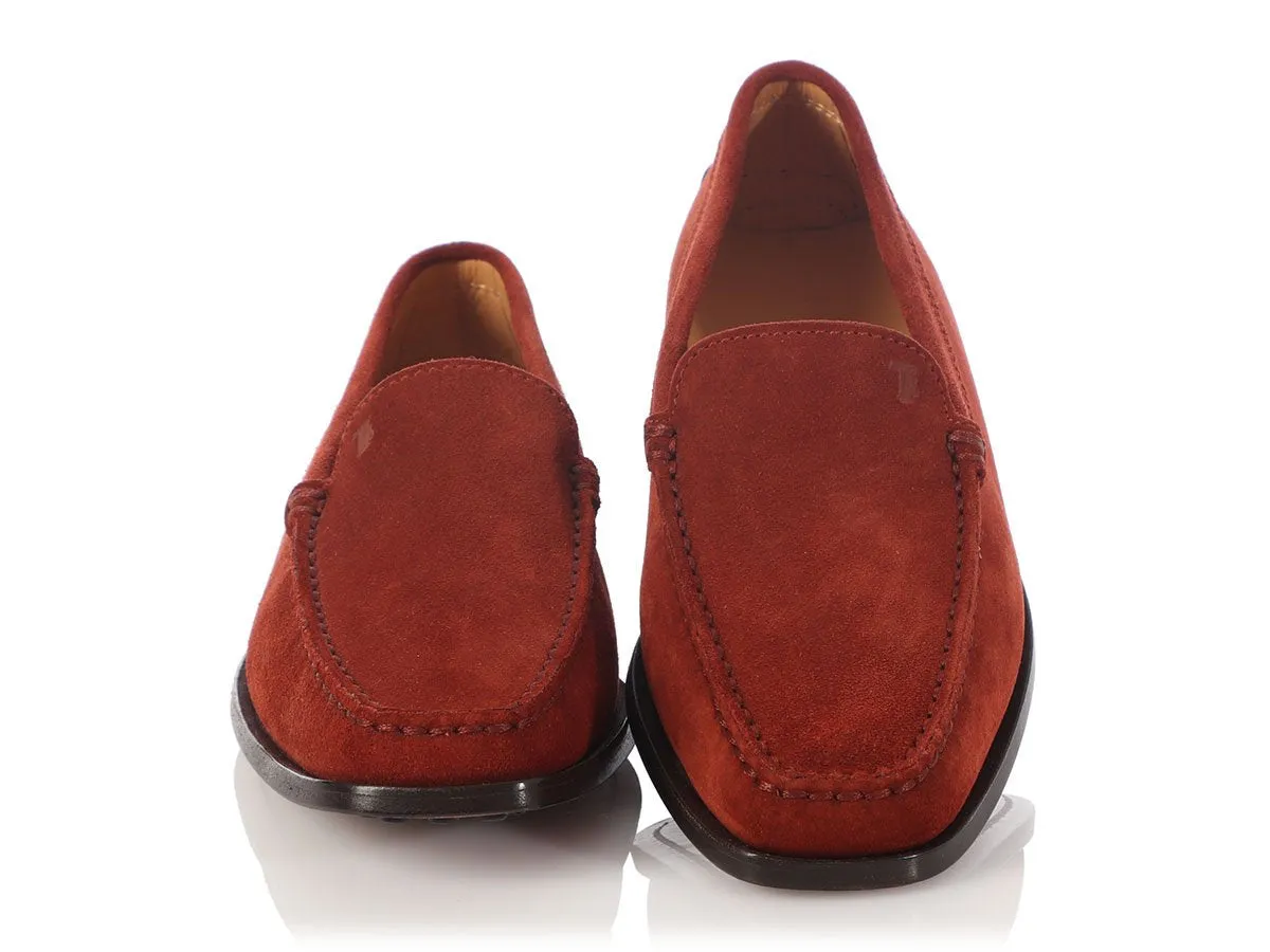 Tod's Rust Suede Loafers