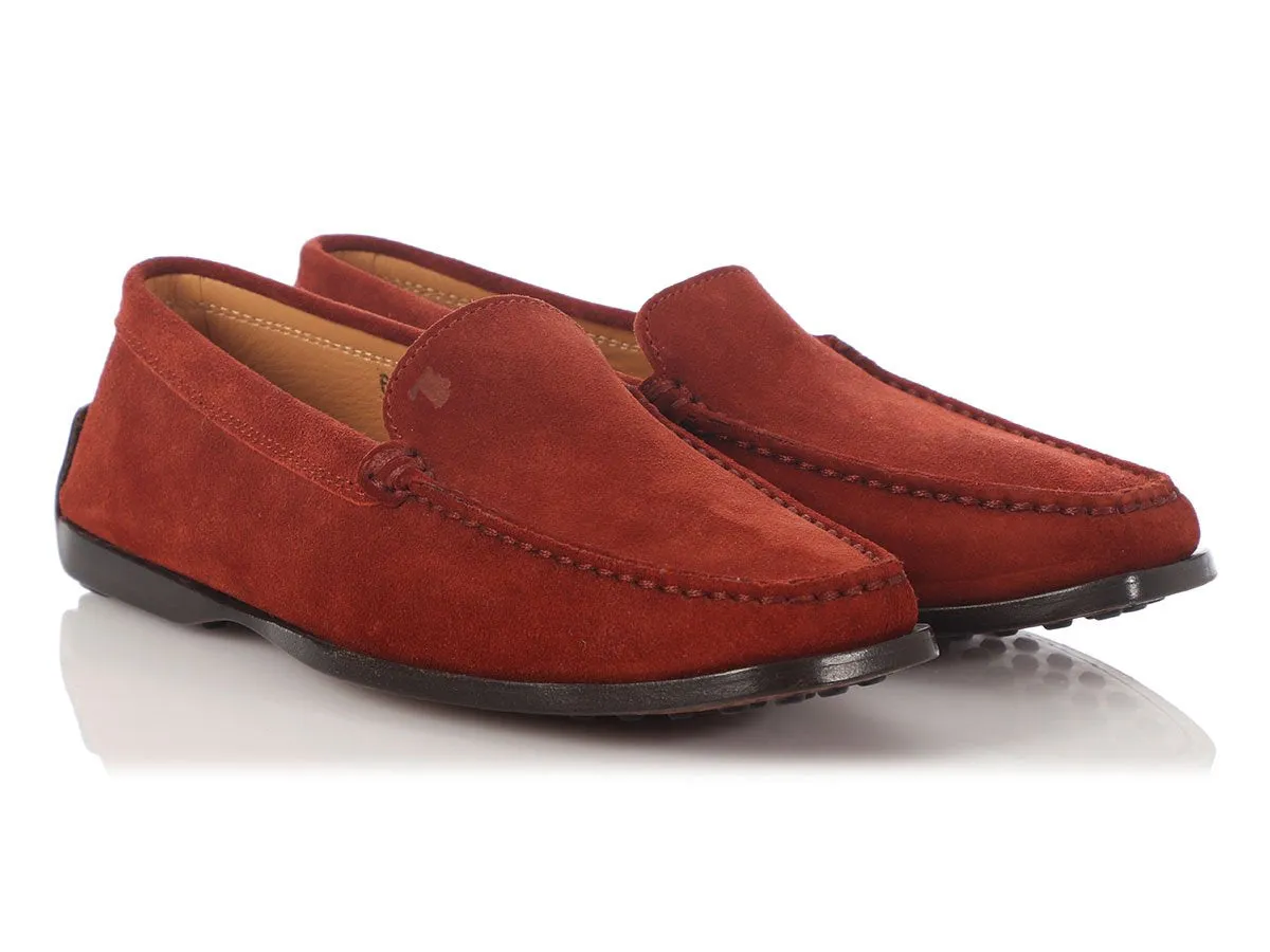 Tod's Rust Suede Loafers