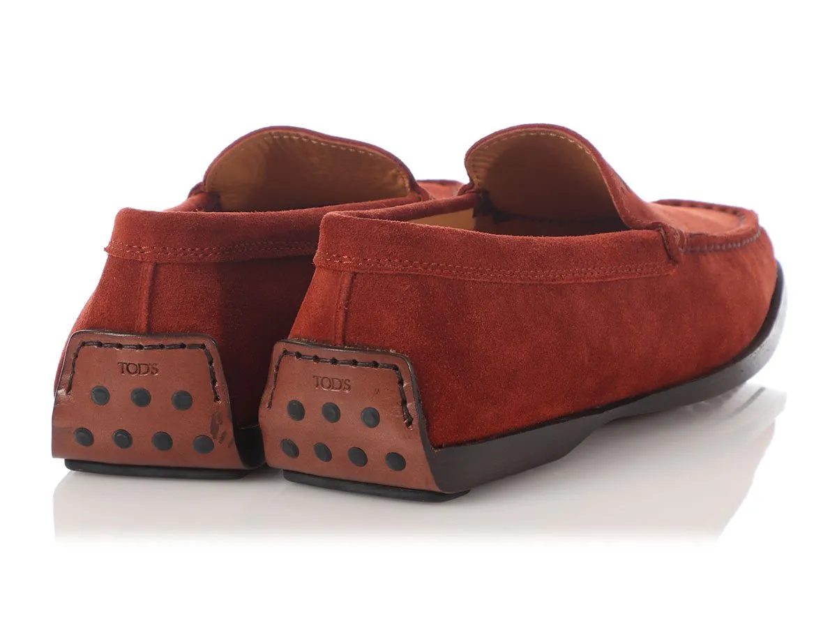 Tod's Rust Suede Loafers