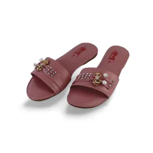 Trendy Soft Women's Slide Slippers With Beautiful Rhinestone Diamond Bow Decoration