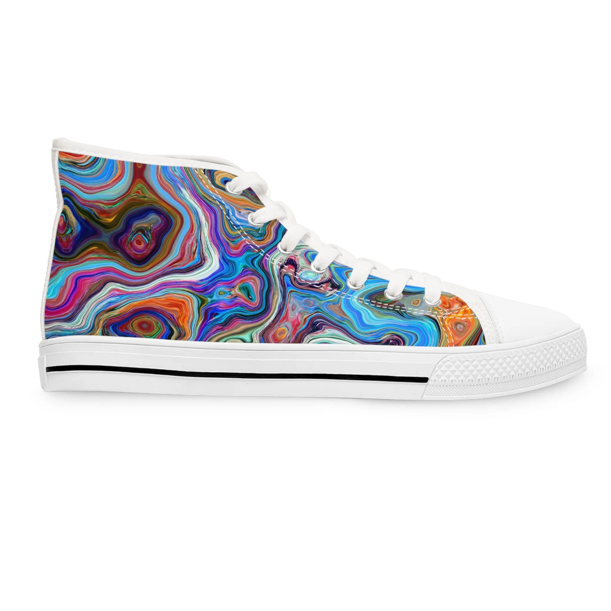 Trippy Liquid - Inovax Women's Hight Top Sneakers