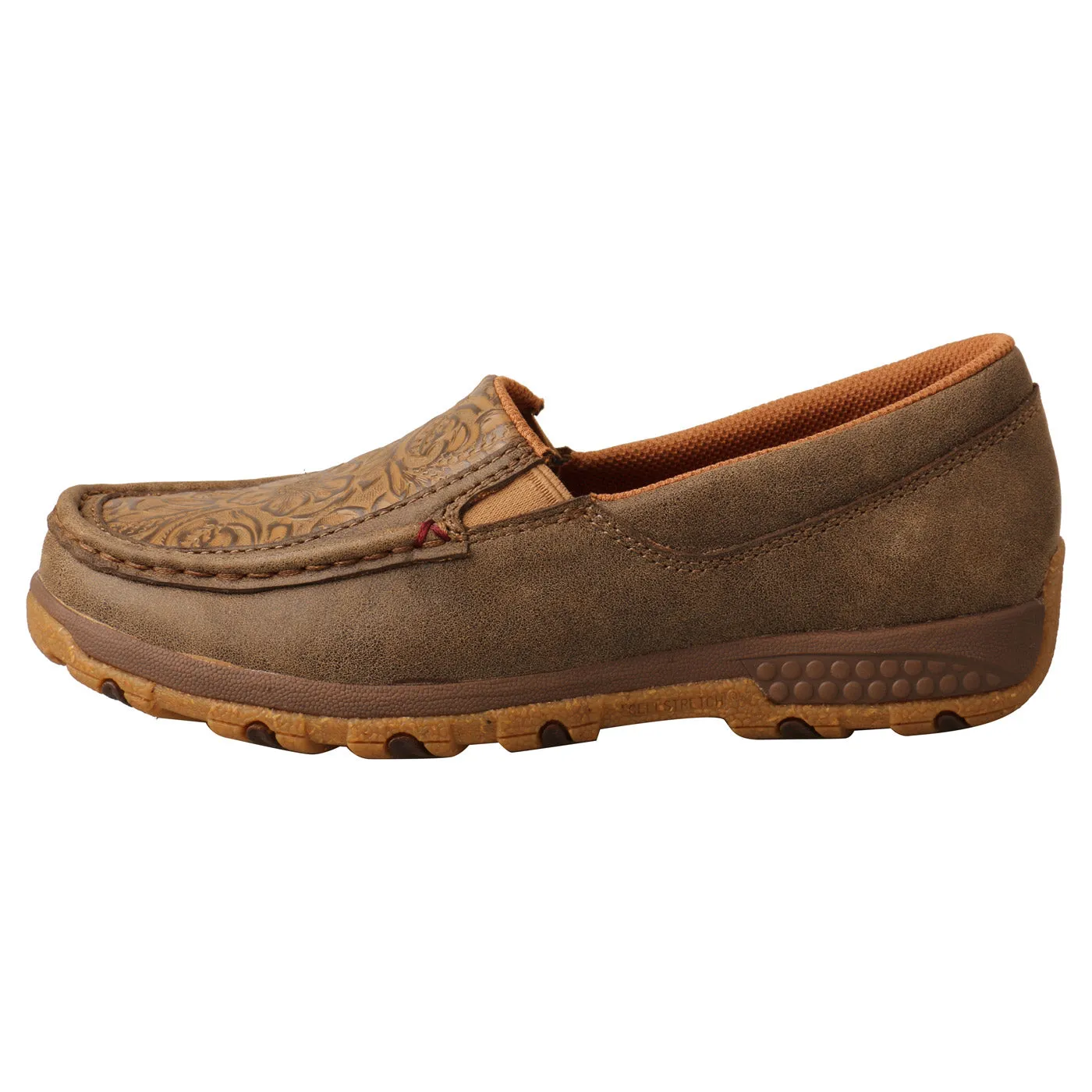 Twisted X Women's Bomber and Brown Tooled Slip-on Driving Moc