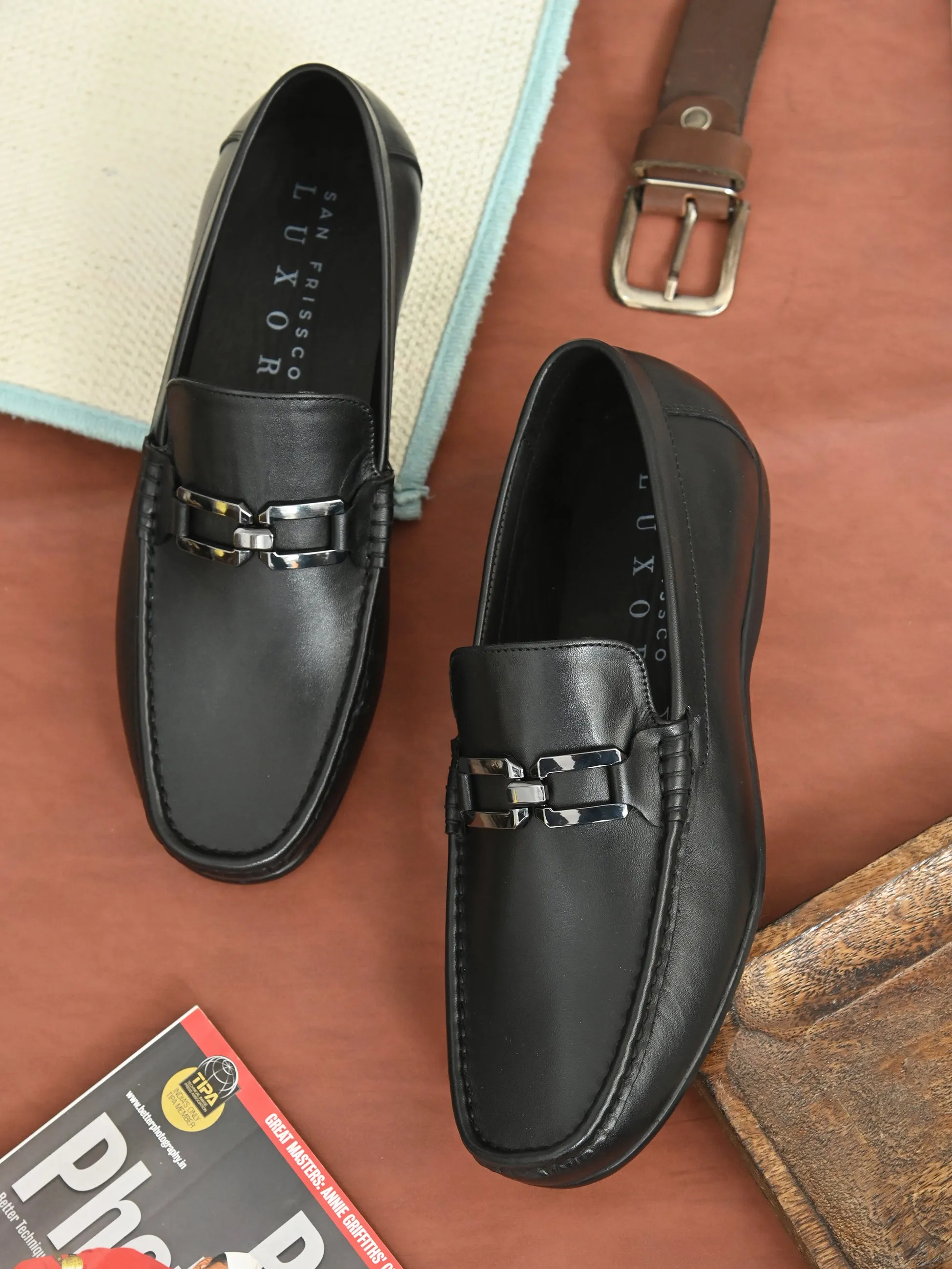 Venetto Black Driving Loafers