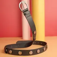 Vintage Destination Black Studded Leather Belt