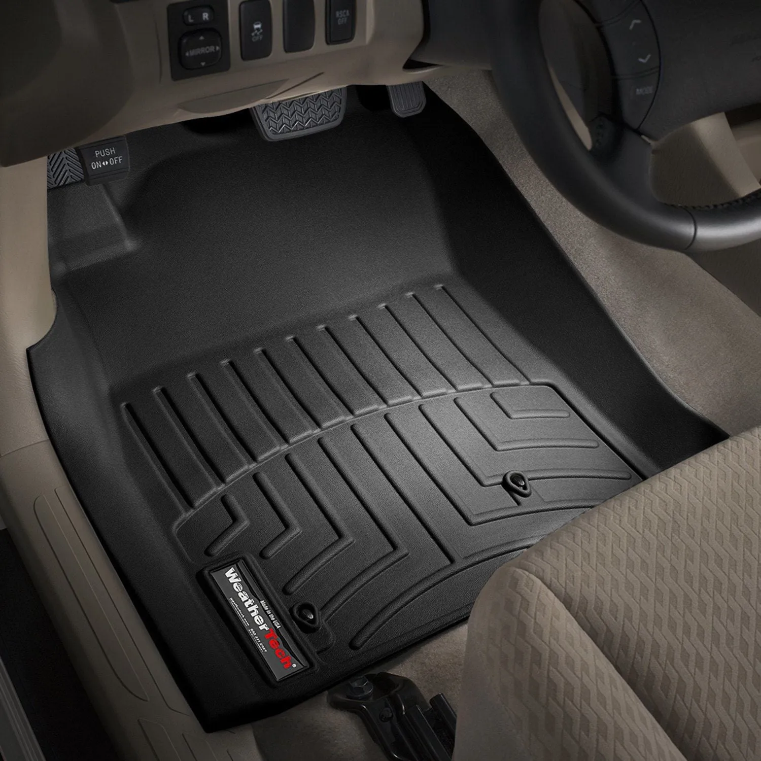 Weathertech® • 440211 • FloorLiner • Molded Floor Liners • Black • First Row • Toyota Tacoma 05-07