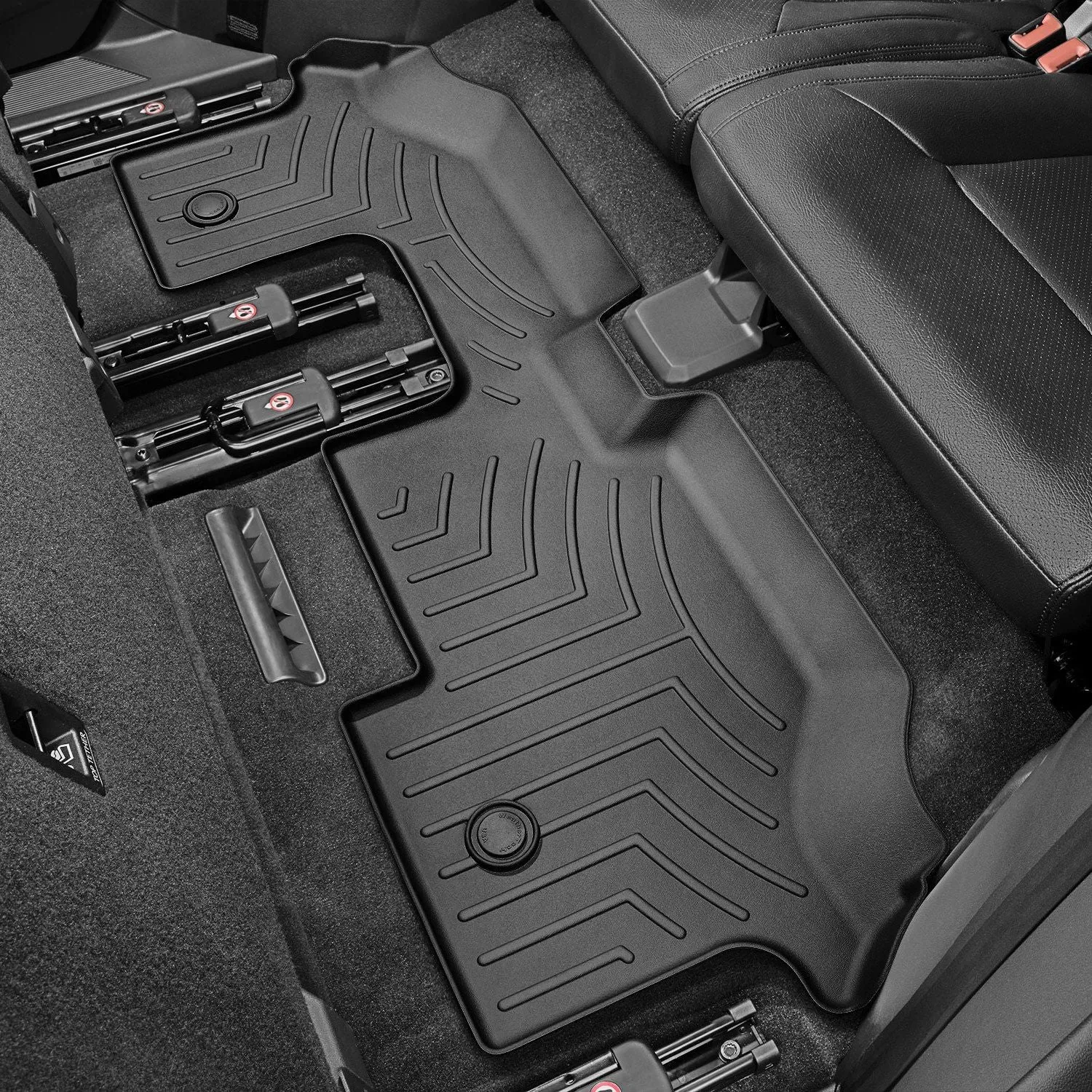 Weathertech® • 4410843 • FloorLiner • Molded Floor Liners • Black • Third Row • Volkswagen Atlas (with 2nd Row Bucket Seats) 18-23