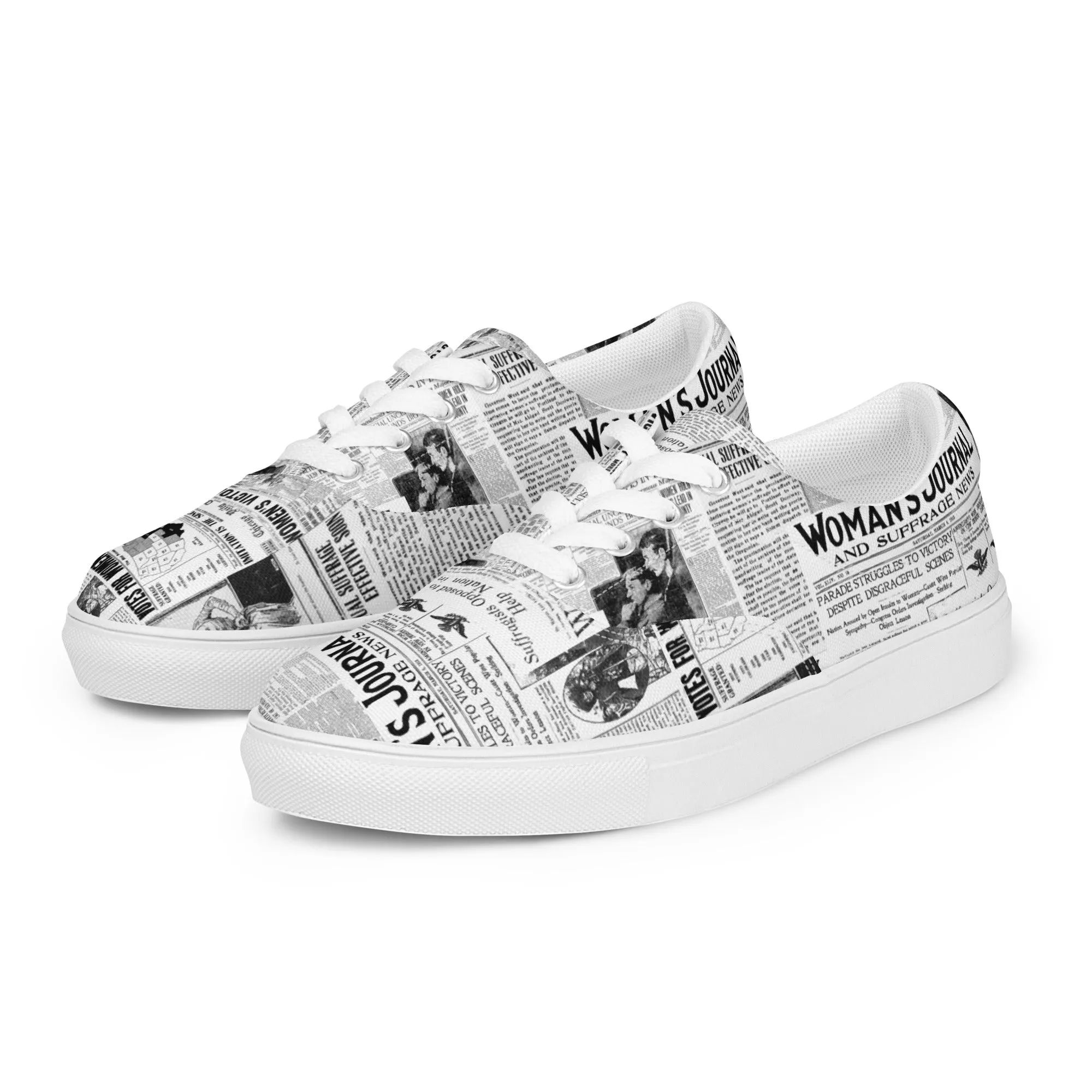 Women Suffrage Headlines Women’s lace-up canvas shoes