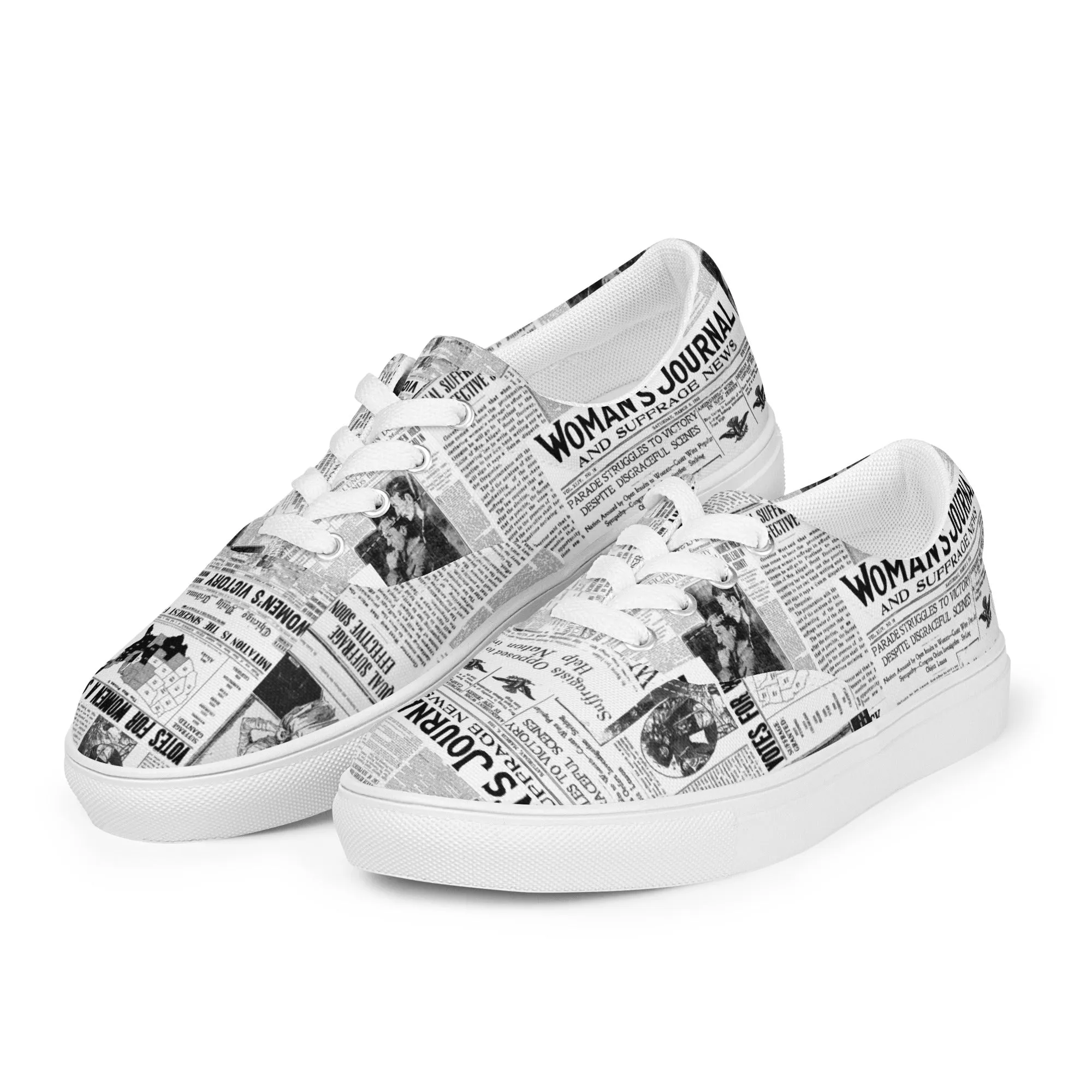 Women Suffrage Headlines Women’s lace-up canvas shoes