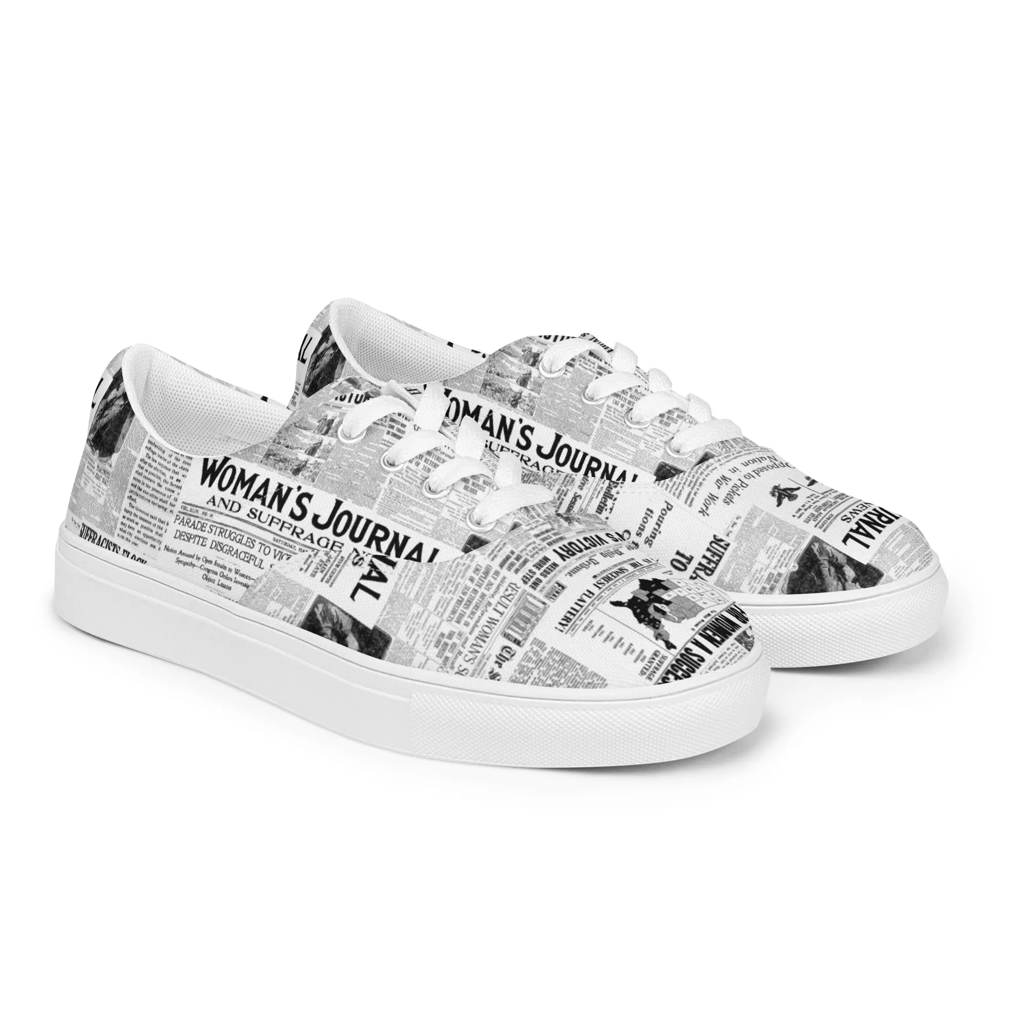 Women Suffrage Headlines Women’s lace-up canvas shoes