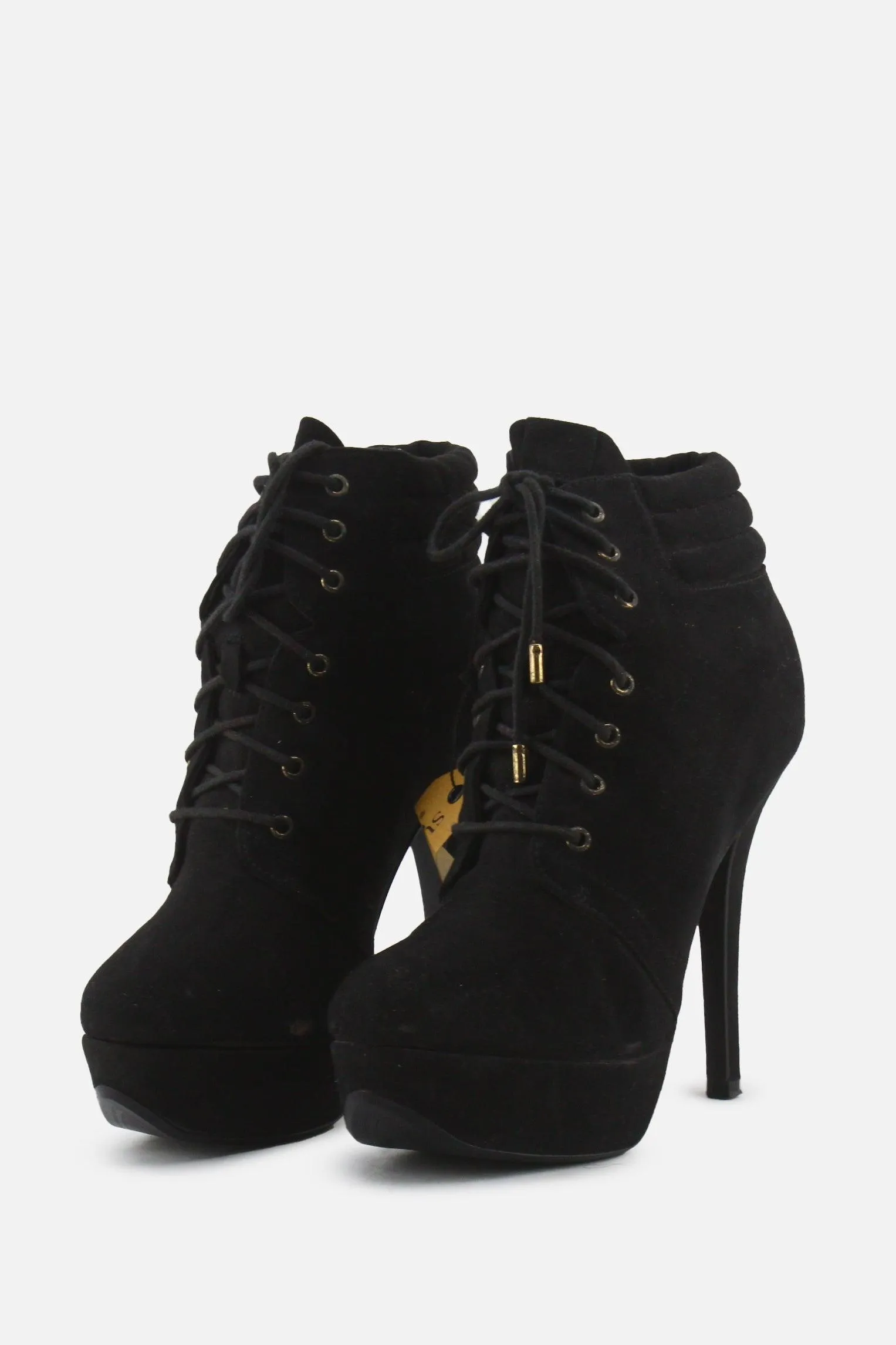 Zara Laces Stilettos Ankle Boots | Suede