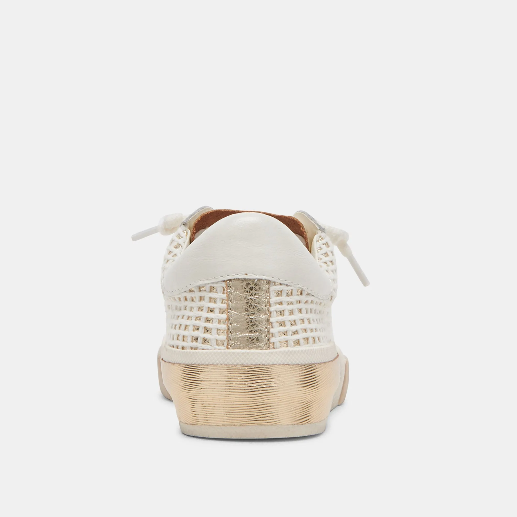 ZINA SNEAKERS BONE GOLD WOVEN - re:vita