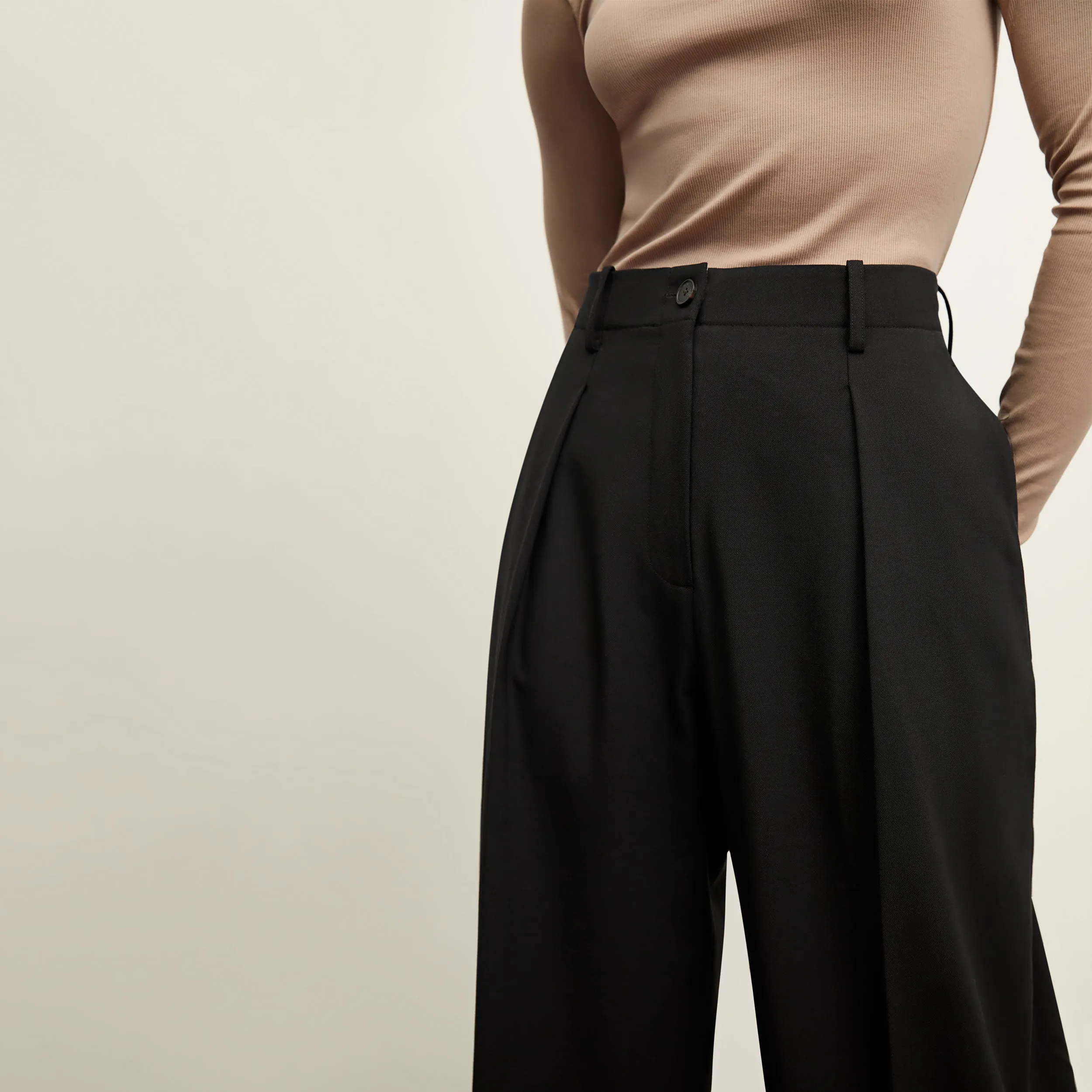 Zuri Pant - Washable Wool Twill :: Black